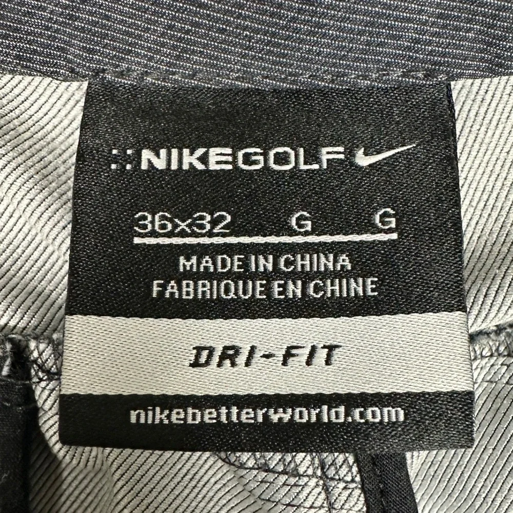 Nike Golf Pants Mens 36X32 Dark Grey Dri-FIT Performance Chinos Stretch Straight